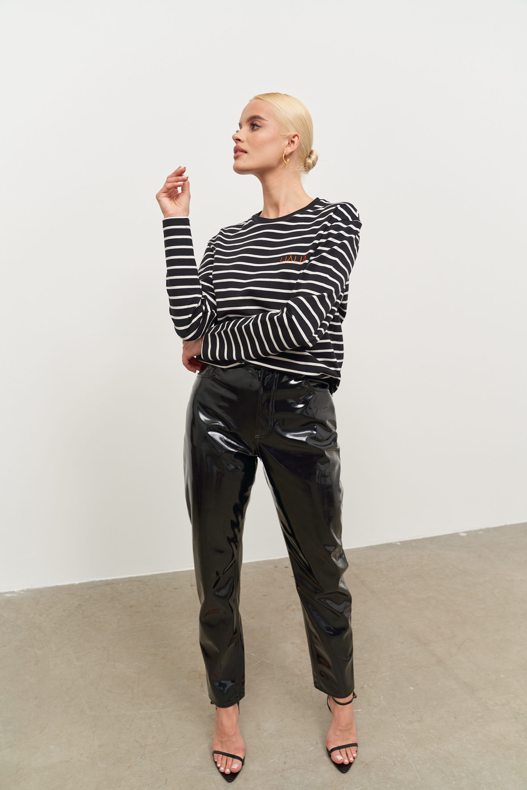 Mira vinyl clearance trousers